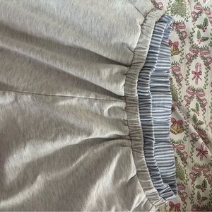 Gray and Blue Striped Elastic Waist pants
